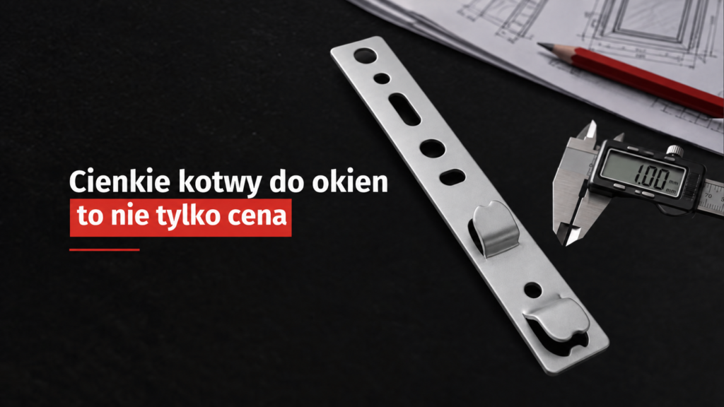 Suwmiarka mierząca grubość blachy kotwy montażowej do okien - grubość 1 mm