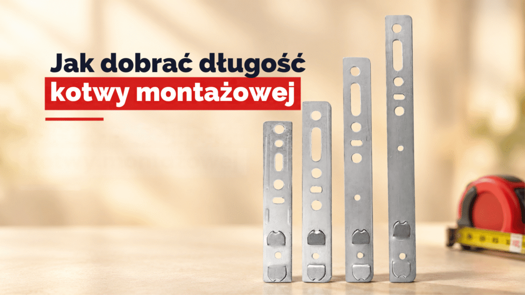 Cztery kotwy montażowe STILKO o różnej długości ułożone obok siebie
